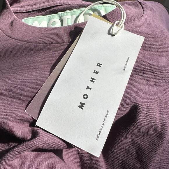 NWT MOTHER DENIM Women's Sz XS Move It Twister Crop L/S Shirt Flint Purple $105 - Picture 3 of 6